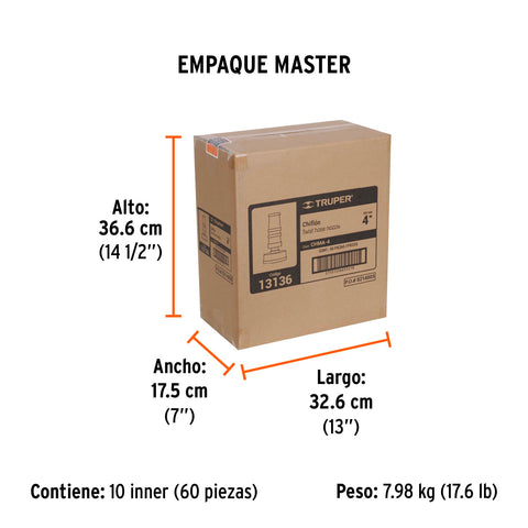 Chiflón 4' de latón maquinado para manguera, Truper | CHMA-4 | 13136