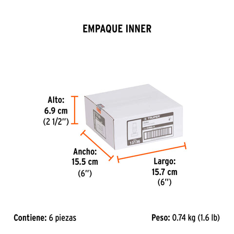 Chiflón 4' de latón maquinado para manguera, Truper | CHMA-4 | 13136