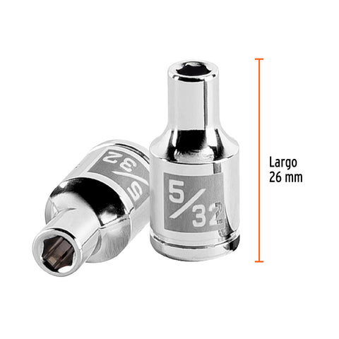 Dado de 5/32', 6 puntas, cuadro 1/4', Truper | D-1405 | 13153