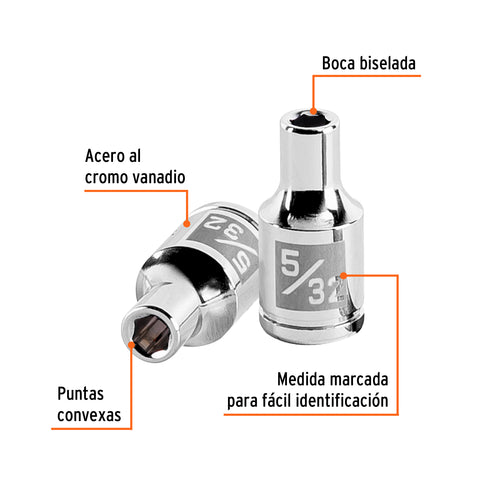 Dado de 5/32', 6 puntas, cuadro 1/4', Truper | D-1405 | 13153