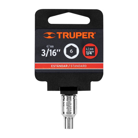 Dado de 3/16', 6 puntas, cuadro 1/4', Truper | D-1406 | 13154
