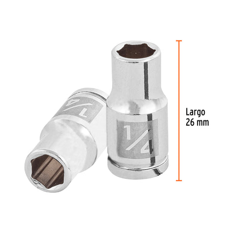 Dado de 1/4', 6 puntas, cuadro 1/4', Truper | D-1408 | 13156