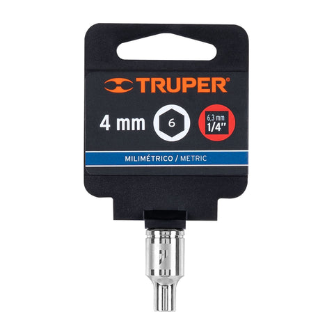 Dado de 4 mm, 6 puntas, cuadro 1/4', Truper | D-1404-M | 13166