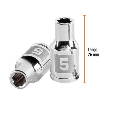 Dado de 5 mm, 6 puntas, cuadro 1/4', Truper | D-1405-M | 13167