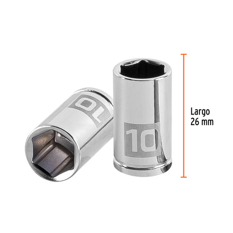 Dado de 10 mm, 6 puntas, cuadro 1/4', Truper | D-1410-M | 13172