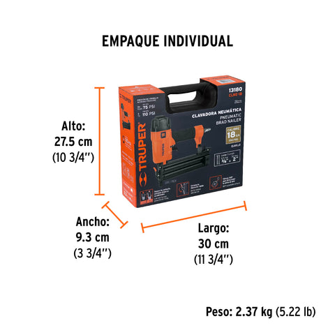 Clavadora neumática profesional, calibre 18, Truper | CLNE-18 | 13180