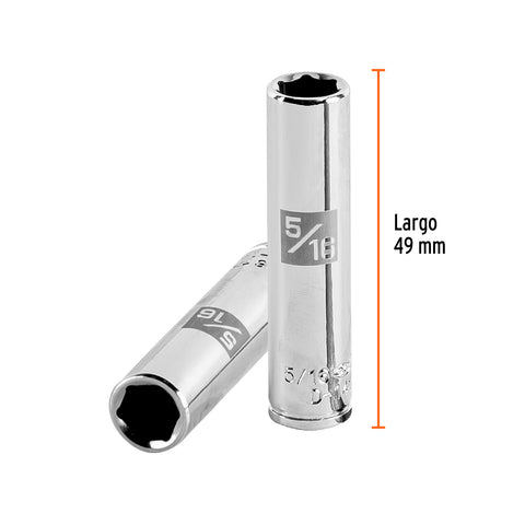 Dado largo de 5/16', 6 puntas, cuadro 1/4', Truper | D-1410-L | 13184