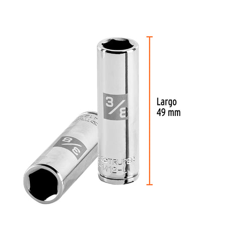 Dado largo de 3/8', 6 puntas, cuadro 1/4', Truper | D-1412-L | 13186