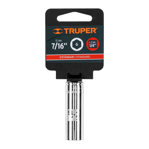 Dado largo de 7/16', 6 puntas, cuadro 1/4', Truper | D-1414-L | 13187