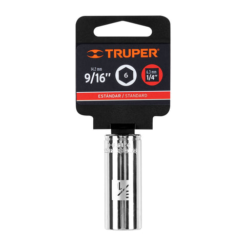 Dado largo de 9/16', 6 puntas, cuadro 1/4', Truper | D-1418-L | 13189