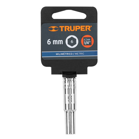 Dado largo de 6 mm, 6 puntas, cuadro 1/4', Truper | D-1406-LM | 13200