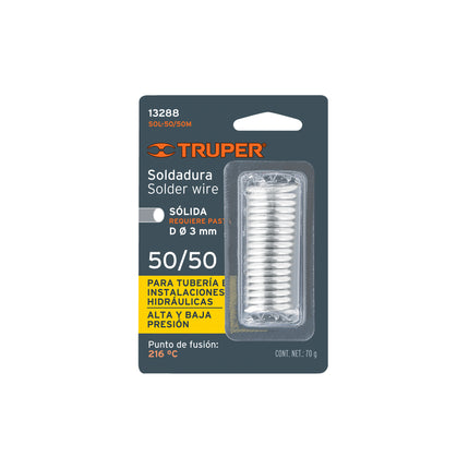 Mini soldadura sólida 50/50 para tubería hidráulica, 70 g | SOL-50/50M | 13288