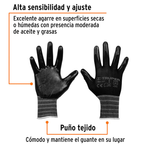 Guantes de nylon recubiertos de nitrilo, CH, TRUPER | GU-121 | 13293