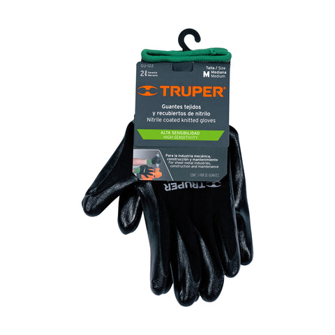 Guantes de nylon recubiertos de nitrilo, M, TRUPER | GU-122 | 13294