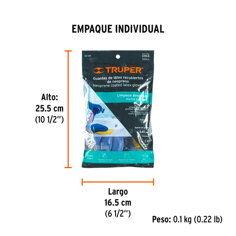 Guantes de látex reforzados para limpieza, CH, TRUPER | GU-331 | 13297