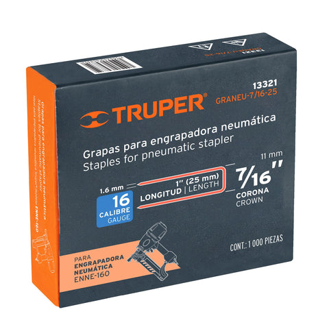 Caja con 1000 grapas corona 7/16' cal. 16, 25mm p/ENNE-160 | GRANEU-7/16-25 | 13321