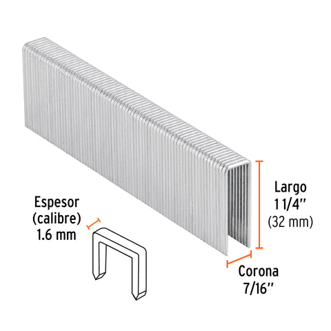 Caja con 1000 grapas corona 7/16' cal. 16, 32mm p/ENNE-160 | GRANEU-7/16-32 | 13334