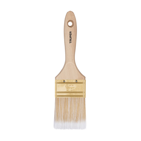 Brocha cerdas sintéticas 2-1/2' corte recto, mango de madera | BRT-2-1/2S | 13345