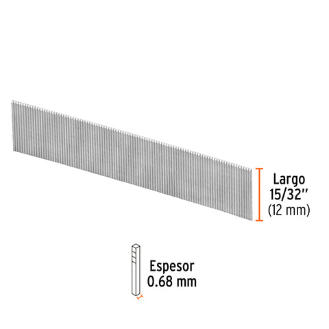 Caja con 10000 clavos calibre 23, 12mm para CLNE-23, Truper | CLANEU-23-12 | 13373