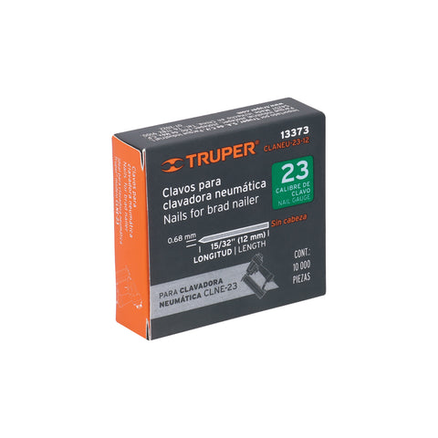 Caja con 10000 clavos calibre 23, 12mm para CLNE-23, Truper | CLANEU-23-12 | 13373
