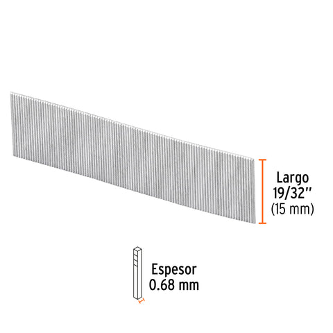 Caja con 10000 clavos calibre 23, 15 mm para CLNE-23, Truper | CLANEU-23-15 | 13374