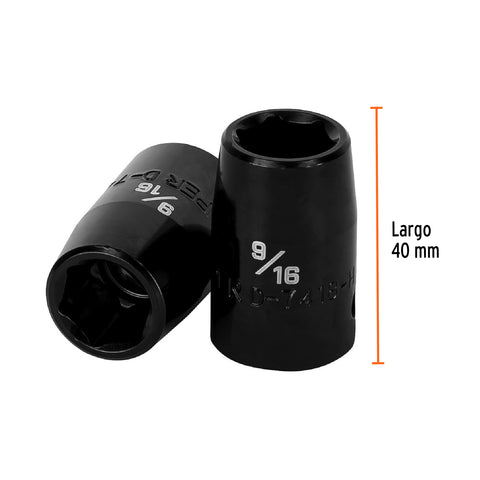 Dado de impacto de 9/16', 6 puntas, cuadro 1/2', Truper | D-7418-H | 13378