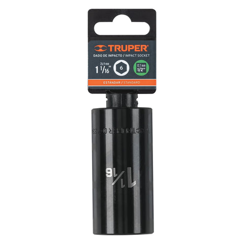 Dado largo impacto de 1-1/16', 6 puntas, cuadro 1/2',Truper | D-7334-HL | 13400