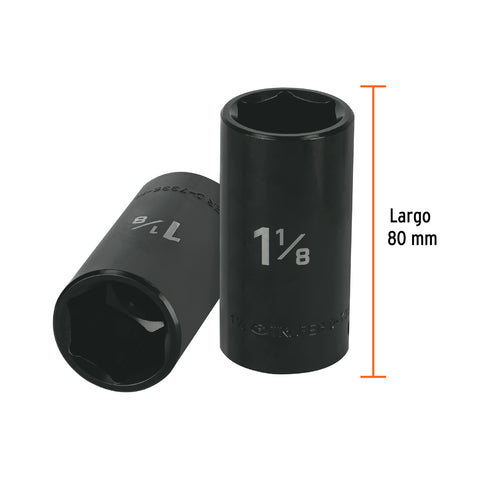 Dado largo impacto de 1-1/8', 6 puntas, cuadro 1/2', Truper | D-7336-HL | 13401