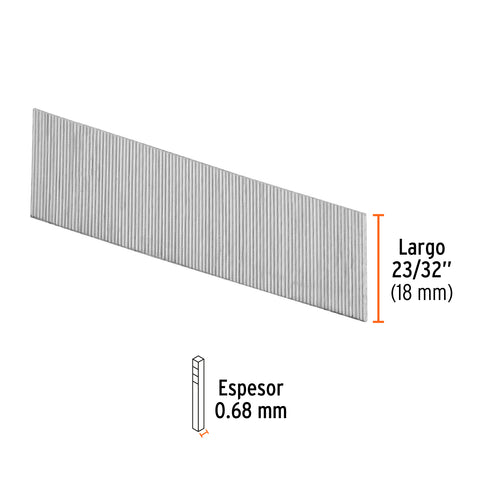 Caja con 10000 clavos calibre 23, 18 mm para CLNE-23, Truper | CLANEU-23-18 | 13403