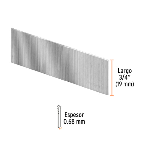 Caja con 10000 clavos calibre 23, 19 mm para CLNE-23, Truper | CLANEU-23-19 | 13404