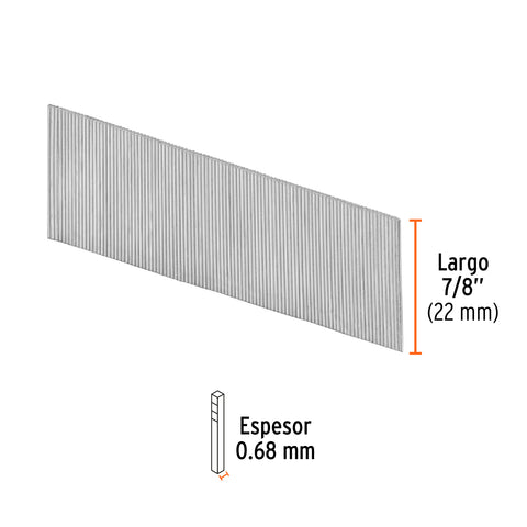 Caja con 10000 clavos calibre 23, 22 mm para CLNE-23, Truper | CLANEU-23-22 | 13406