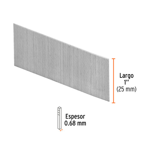 Caja con 10000 clavos calibre 23, 25 mm para CLNE-23, Truper | CLANEU-23-25 | 13407