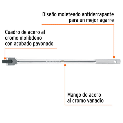 Mango articulado con cuadro de 1/2', largo 17', Truper | M-1268 | 13412