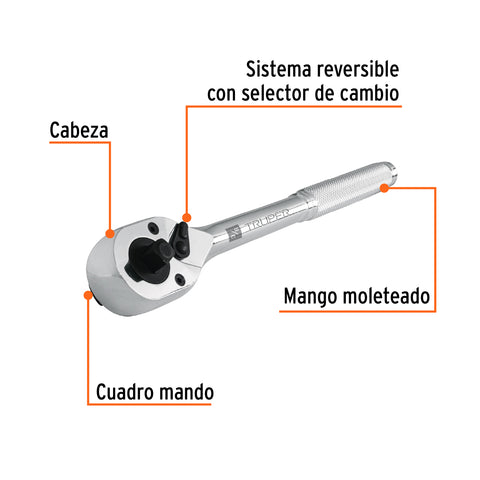 Matraca doble cuadros 3/8'y 1/2', Truper | M-3812 | 13413
