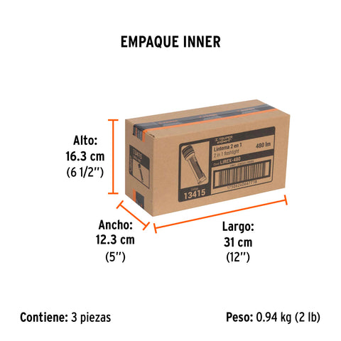 Linterna recargable con luz emergencia, 480lm, Truper Expert | LIREX-480 | 13415