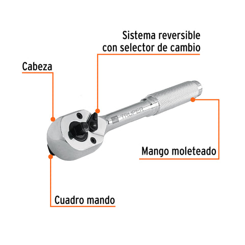 Matraca doble cuadros 1/4'y 3/8', Truper | M-1438 | 13419