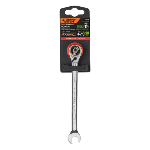Llave combinada matraca reversible 3/8'x158 mm largo, Expert | LL-2012XR | 13425