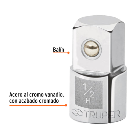 Adaptador para matraca de cuadro 1/2' a cuadro 3/4', Truper | A-5653 | 13426