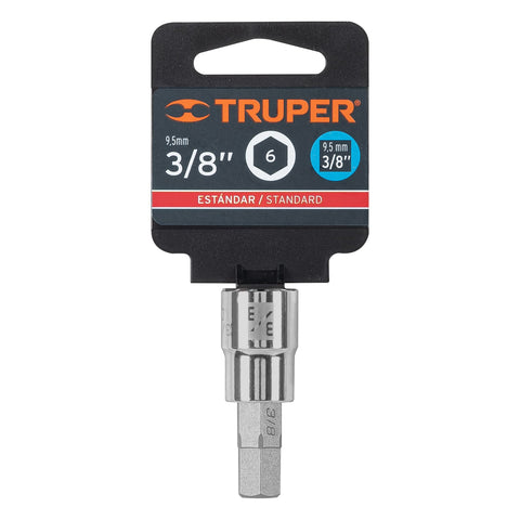 Dado punta hexagonal de 3/8', cuadro 3/8', Truper | D-4990-3/8 | 13467