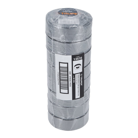 Cinta de aislar de 9 m x 19 mm, gris, Truper | M-22G | 13516