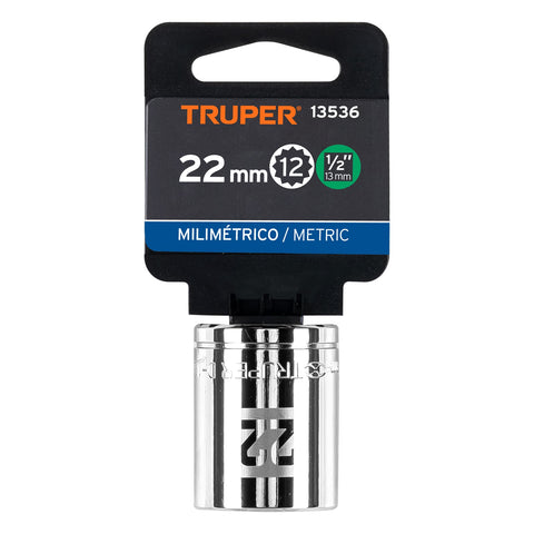 Dado de 22 mm, 12 puntas, cuadro 1/2', Truper | D-1222-EM | 13536