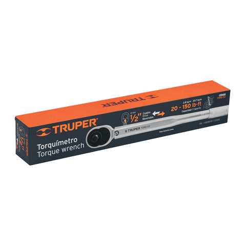 Torquímetro de trueno, dos lecturas, cuadro 1/2', Truper | TORQ-1/2 | 13568