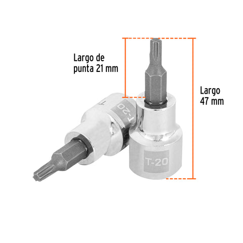 Dado punta torx T-20, cuadro 3/8', Truper | D-523920-W | 13570