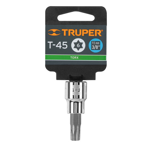 Dado punta torx T-45, cuadro 3/8', Truper | D-523945-W | 13575
