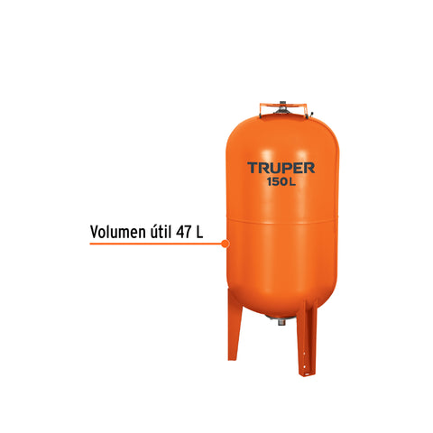 Tanque hidroneumático vertical, 150 litros, TRUPER | TN-HN-1-1/2X150 | 13597