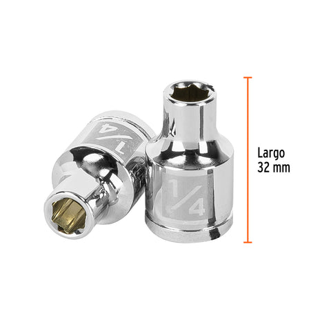 Dado de 1/4', 6 puntas, cuadro 3/8', Truper | D-3808-H | 13605