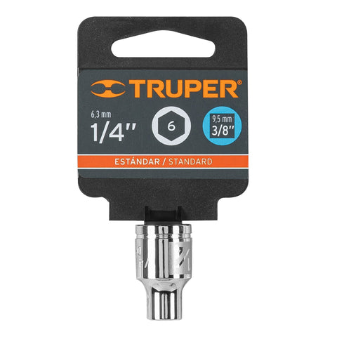 Dado de 1/4', 6 puntas, cuadro 3/8', Truper | D-3808-H | 13605