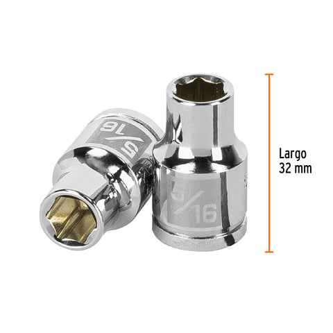Dado de 5/16', 6 puntas, cuadro 3/8', Truper | D-3810-H | 13606