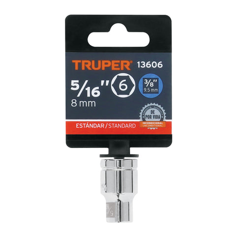 Dado de 5/16', 6 puntas, cuadro 3/8', Truper | D-3810-H | 13606