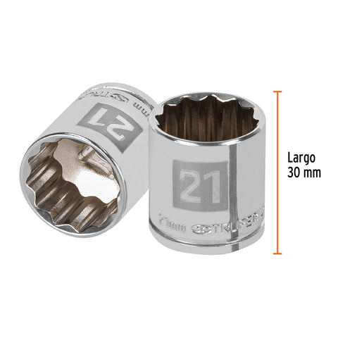 Dado de 21 mm, 12 puntas, cuadro 3/8', Truper | D-3821-M | 13641